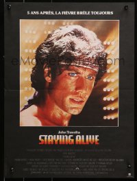 1y526 STAYING ALIVE French 15x21 1983 close up of John Travolta in Saturday Night Fever sequel!