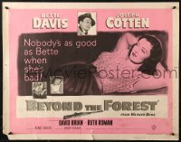 1y555 BEYOND THE FOREST 1/2sh 1949 Vidor, nobody's as good as smoking Bette Davis when she's bad!
