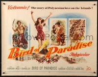 1y558 BIRD OF PARADISE 1/2sh 1951 art of barechested Louis Jourdan & tropical sexy Debra Paget!