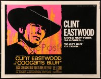1y577 COOGAN'S BLUFF 1/2sh 1968 art of Clint Eastwood in New York City, directed by Don Siegel!