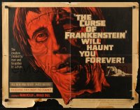 1y579 CURSE OF FRANKENSTEIN 1/2sh 1957 cool close up artwork of Christopher Lee as the monster!