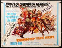 1y581 DARK OF THE SUN 1/2sh 1968 artwork of Rod Taylor charging with chainsaw by Frank McCarthy!