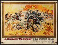 1y587 DISTANT TRUMPET 1/2sh 1964 art of Troy Donahue vs Indians by Frank McCarthy, printed in Italy!