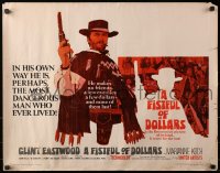 1y597 FISTFUL OF DOLLARS 1/2sh 1967 introducing the man with no name, Clint Eastwood, great art!