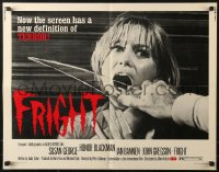 1y604 FRIGHT 1/2sh 1972 terrified Susan George about to have her mouth slashed open by glass!