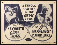 1y611 GILDA/PLATINUM BLONDE 1/2sh 1950 sexy famous beauties Jean Harlow & Rita Hayworth!