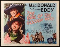 1y612 GIRL OF THE GOLDEN WEST 1/2sh R1962 Jeanette MacDonald & Nelson Eddy in cowboy hats!