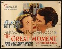 1y619 GREAT MOMENT style A 1/2sh 1944 dentist Joel McCrea & Betty Field, directed by Preston Sturges!