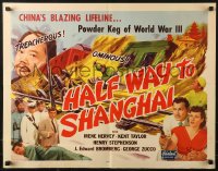 1y623 HALF WAY TO SHANGHAI 1/2sh R1952 images of top 8 cast members + cool Asian armored train art!