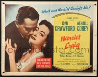 1y624 HARRIET CRAIG style B 1/2sh 1950 Joan Crawford & Wendell Corey, what was her lie!