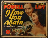1y635 I LOVE YOU AGAIN 1/2sh 1944 best portraits of William Powell & Myrna Loy, ultra-rare!