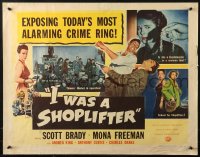 1y636 I WAS A SHOPLIFTER style A 1/2sh 1950 Scott Brady, Freeman, today's most alarming crime ring!