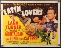 1y651 LATIN LOVERS style A 1/2sh 1953 great close up of Lana Turner & Ricardo Montalban!