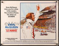 1y652 LE MANS 1/2sh 1971 Tom Jung artwork of race car driver Steve McQueen waving at fans!
