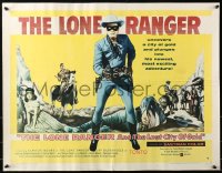 1y656 LONE RANGER & THE LOST CITY OF GOLD style B 1/2sh 1958 masked Clayton Moore, ultra-rare!