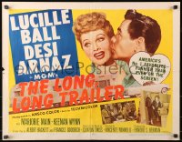 1y657 LONG, LONG TRAILER style B 1/2sh 1954 great art and images of Lucille Ball & Desi Arnaz!