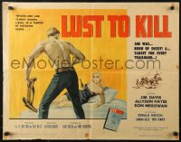 1y661 LUST TO KILL 1/2sh 1959 great Bob Tollen art of sexy bad girl pulling a gun on cowboy!