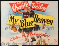 1y677 MY BLUE HEAVEN 1/2sh 1950 great art of sexy dancer Betty Grable & Dan Dailey too!