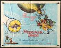 1y678 MYSTERIOUS ISLAND 1/2sh 1961 Ray Harryhausen, Jules Verne sci-fi, cool hot-air balloon image!