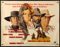 1y687 ONCE UPON A TIME IN THE WEST 1/2sh 1969 Leone, art of Cardinale, Fonda, Bronson & Robards!
