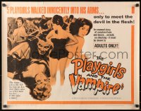 1y693 PLAYGIRLS & THE VAMPIRE 1/2sh 1963 they walked innocently into his arms, to meet the devil!