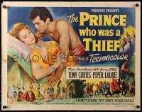 1y696 PRINCE WHO WAS A THIEF style A 1/2sh 1951 barechested Tony Curtis & pretty Piper Laurie!