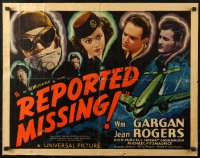 1y705 REPORTED MISSING 1/2sh 1937 William Gargan, Jean Rogers & more, crime action!