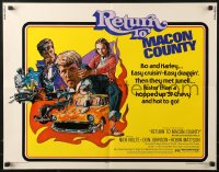 1y709 RETURN TO MACON COUNTY 1/2sh 1975 Kinyon art of Nick Nolte, Don Johnson & hottest '57 Chevy!