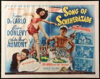 1y724 SONG OF SCHEHERAZADE style B 1/2sh 1946 Yvonne DeCarlo, don't say it, sigh it, ultra-rare!