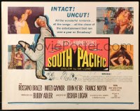 1y725 SOUTH PACIFIC 1/2sh 1959 Rossano Brazzi, Mitzi Gaynor, Rodgers & Hammerstein musical!