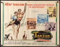 1y733 TARZAN THE APE MAN style A 1/2sh 1959 Edgar Rice Burroughs, Denny Miller & sexy Joanna Barnes!