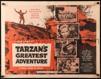 1y736 TARZAN'S GREATEST ADVENTURE 1/2sh 1959 hero Gordon Scott lives his mightiest adventure!