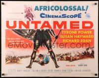 1y753 UNTAMED 1/2sh 1955 Tyrone Power & Susan Hayward, Africolossal!