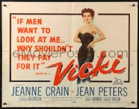 1y755 VICKI 1/2sh 1953 if men look at sexy bad girl Jean Peters, she'll make them pay for it!