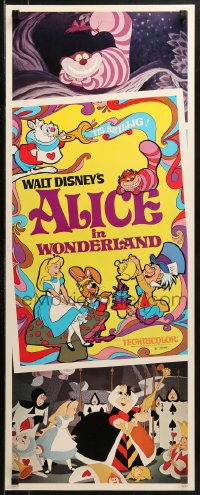 1y006 ALICE IN WONDERLAND insert R1981 Walt Disney Lewis Carroll classic, cool psychedelic art