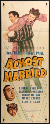 1y007 ALMOST MARRIED insert 1942 Jane Frazee, Robert Paige, Eugene Pallette!