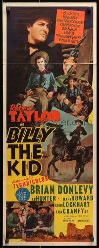 1y034 BILLY THE KID insert 1941 Robert Taylor as the most notorious outlaw in the West!
