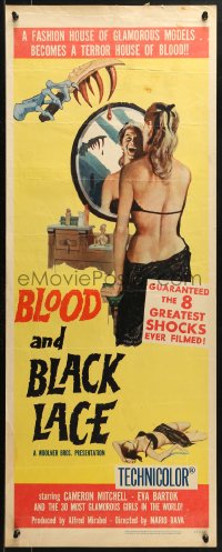 1y042 BLOOD & BLACK LACE insert 1965 Mario Bava, a glamorous fashion house becomes a house of blood!