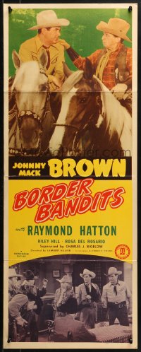 1y046 BORDER BANDITS insert 1946 cowboy Johnny Mack Brown, Raymond Hatton & Rosa del Rosario!
