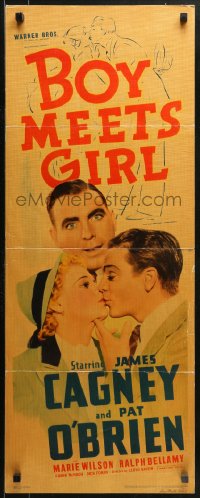 1y047 BOY MEETS GIRL insert 1938 screenwriters James Cagney & O'Brien, Marie Wilson, ultra-rare!