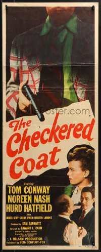 1y065 CHECKERED COAT insert 1948 Tom Conway, Noreen Nash, cool crime image!