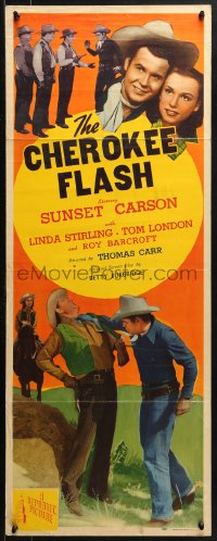 1y066 CHEROKEE FLASH insert 1945 Sunset Carson, Linda Stirling, Tom London, Roy Barcroft!
