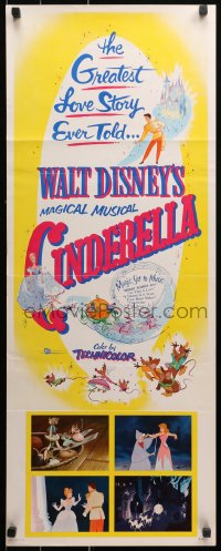 1y072 CINDERELLA insert R1957 Disney's classic musical cartoon, the greatest love story ever told!