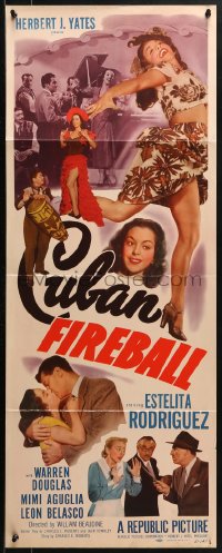 1y080 CUBAN FIREBALL insert 1951 William Beaudine directed, art of sexy dancer Estelita Rodriguez!
