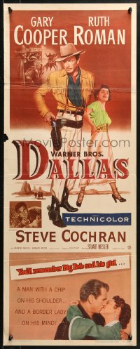 1y081 DALLAS insert 1950 Gary Cooper, Ruth Roman, Texas, you'll remember Big Reb & his girl!