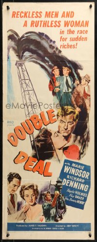 1y092 DOUBLE DEAL insert 1951 Marie Windsor call for help, rip-roaring drama of oil-mad Oklahoma!