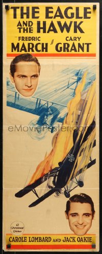 1y098 EAGLE & THE HAWK insert 1933 Cary Grant & Fredric March, WWI biplanes dogfight, ultra-rare!