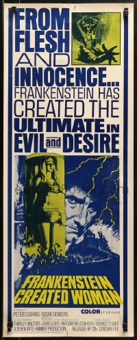 1y110 FRANKENSTEIN CREATED WOMAN insert 1967 Peter Cushing, sexy Susan Denberg, evil & desire!