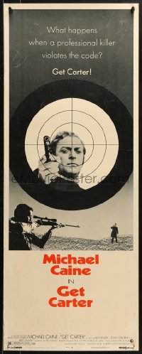 1y113 GET CARTER insert 1971 Michael Caine w/ shotgun & sniper with rifle, ultra-rare!