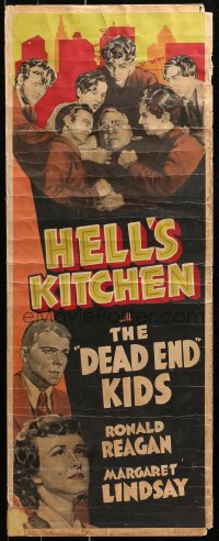 1y121 HELL'S KITCHEN Other Company insert 1939 Ronald Reagan & The Dead End Kids, different, rare!